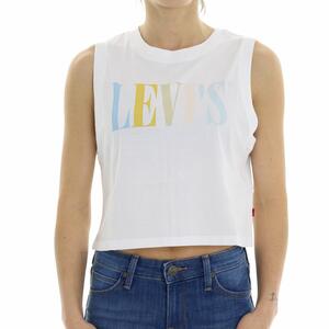 CROP TOP STAMPA MULTICOLOR BIANCO